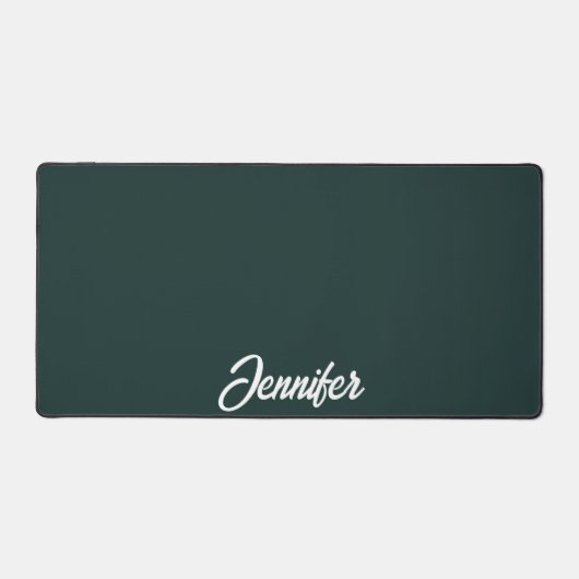 Clean Dark Green Monogram Initiaal Naam Typografie Bureaumat (Voorkant)