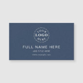 Clean Design Blue Textured Magnetic Business Card (Voorkant)