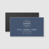 Clean Design Blue Textured Magnetic Business Card (Voorkant / Achterkant)