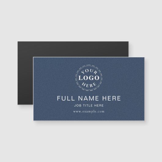 Clean Design Blue Textured Magnetic Business Card (Voorkant / Achterkant)
