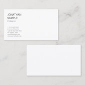 Clean Design Modern Trendy Cool Professional Plain Visitekaartje (Voorkant / Achterkant)