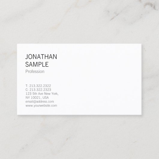 Clean Design Modern Trendy Cool Professional Plain Visitekaartje (Voorkant)