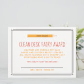 Clean Desk Fairy Award Kaart (Staand voorkant)