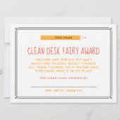 Clean Desk Fairy Award Kaart (Voorkant)