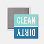 Clean Dirty Aqua en Cobalt Blue Dishwasmachine Magneet (Voorkant / Achterkant)