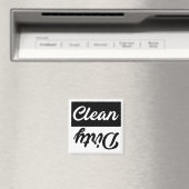 Clean Dirty Black White-wasmachine Magneet (Insitu (Vaatwasser))