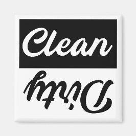 Clean Dirty Black White-wasmachine Magneet