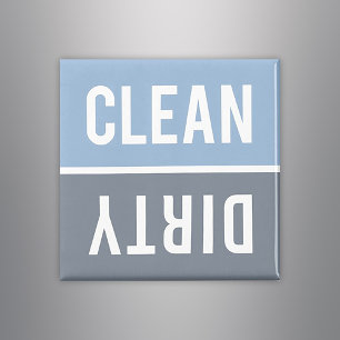 Clean Dirty Blue en Slate Dishwasmachine Magneet