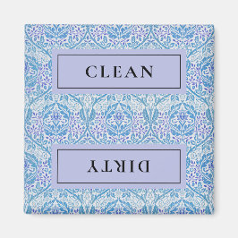 CLEAN DIRTY Blue Floral vaatwasser Magneet