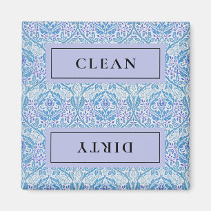 CLEAN DIRTY Blue Floral vaatwasser Magneet