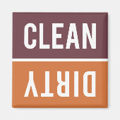 Clean Dirty Burnt Oranje en Burgundy Dishwasmachin Magneet (Voorkant)