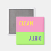 Clean Dirty Colorblock Dishwaser Magnet (Voorkant / Achterkant)