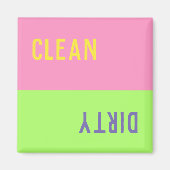 Clean Dirty Colorblock Dishwaser Magnet (Voorkant)