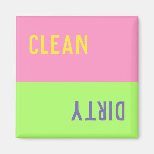 Clean Dirty Colorblock Dishwaser Magnet