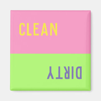 Clean Dirty Colorblock Dishwaser Magnet