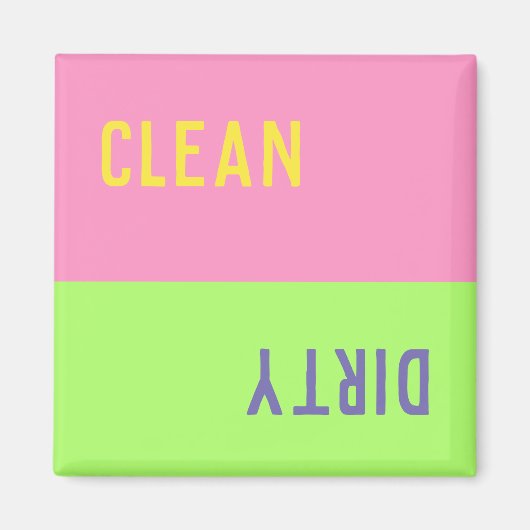 Clean Dirty Colorblock Dishwaser Magnet (Voorkant)