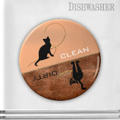 Clean Dirty Cute Kat Dishwasmachine Magnet