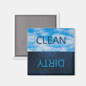 Clean Dirty Day Night Sky Dishwasmachine Magneet (Voorkant / Achterkant)