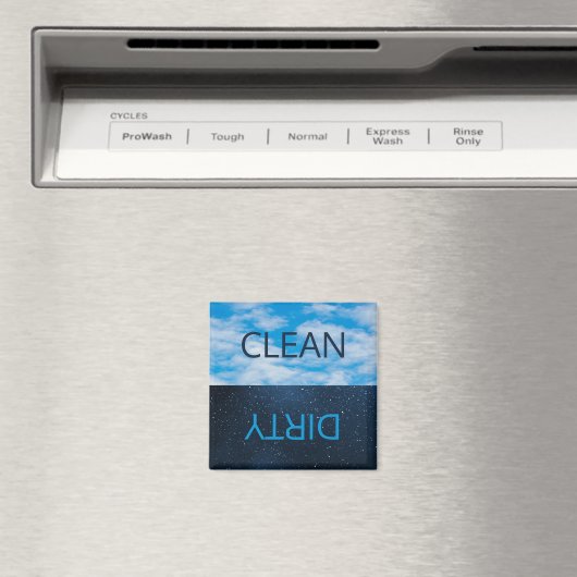 Clean Dirty Day Night Sky Dishwasmachine Magneet (Insitu (Vaatwasser))