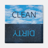 Clean Dirty Day Night Sky Dishwasmachine Magneet (Voorkant)