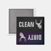 Clean Dirty Deer Buck Dishwasmachine Magnet (Voorkant / Achterkant)