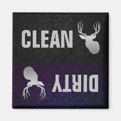 Clean Dirty Deer Buck Dishwasmachine Magnet (Voorkant)