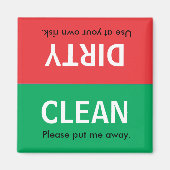 Clean Dirty Dishwaser Magnet (Voorkant)