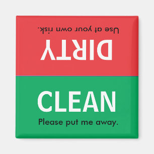 Clean Dirty Dishwaser Magnet
