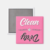 Clean Dirty Dishwaser Magnet (Voorkant / Achterkant)