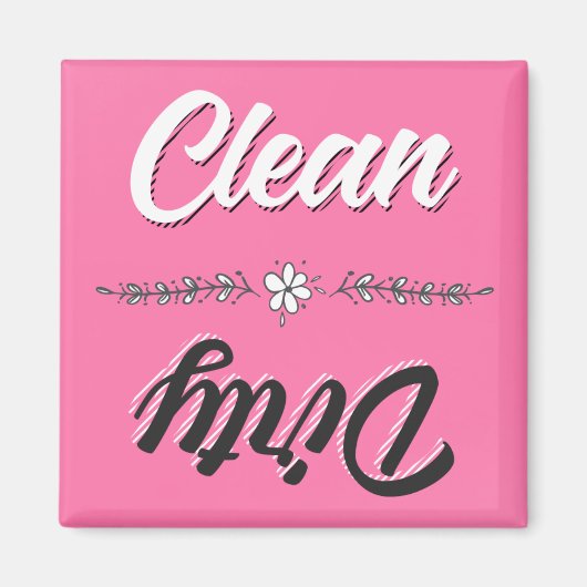 Clean Dirty Dishwaser Magnet (Voorkant)