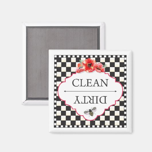 Clean Dirty Dishwaser Magnet (Voorkant / Achterkant)