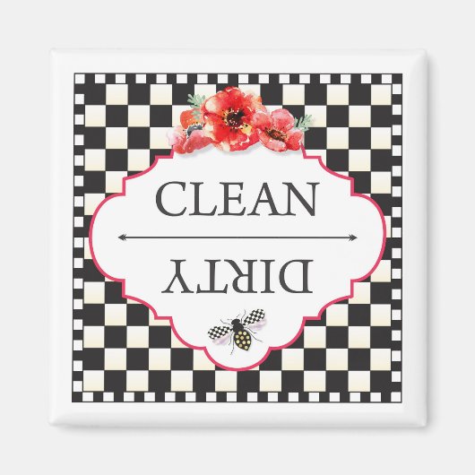 Clean Dirty Dishwaser Magnet (Voorkant)