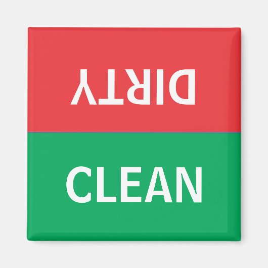 Clean Dirty Dishwaser Magnet (Voorkant)