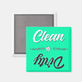 Clean Dirty Dishwaser Magnet (Voorkant / Achterkant)