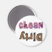 Clean Dirty Dishwaser Magnet (Voorkant / Achterkant)