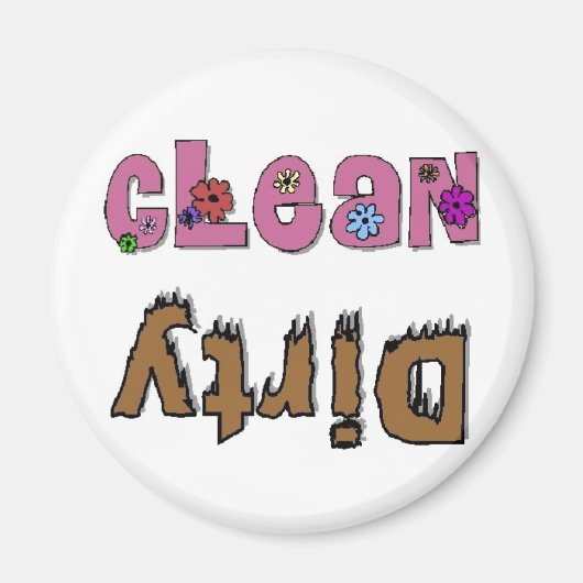 Clean Dirty Dishwaser Magnet (Voorkant)