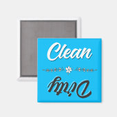 Clean Dirty Dishwaser Magnet (Voorkant / Achterkant)