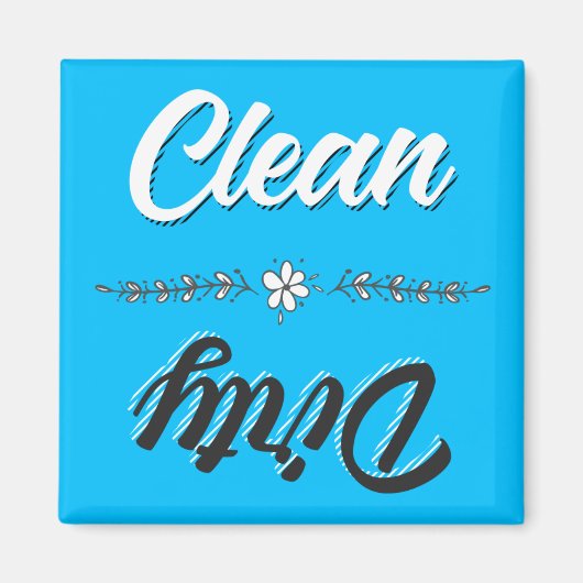 Clean Dirty Dishwaser Magnet (Voorkant)