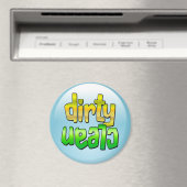 Clean Dirty Dishwaser Magnet Green Yellow Round (Insitu (Vaatwasser))