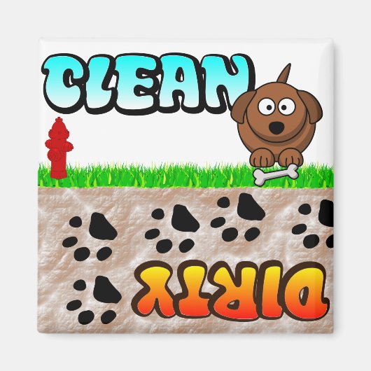 Clean Dirty Dishwasher magnet (Voorkant)