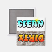 Clean Dirty Dishwasher magnet (Voorkant / Achterkant)