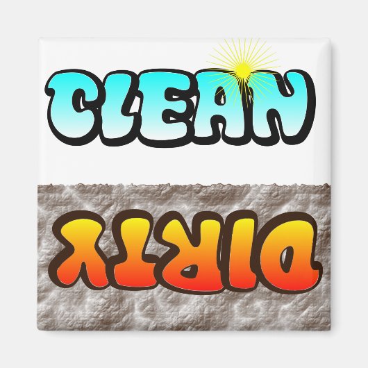 Clean Dirty Dishwasher magnet (Voorkant)