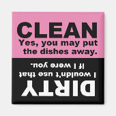 Clean Dirty Dishwasher magnet (Voorkant)