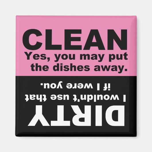 Clean Dirty Dishwasher magnet (Voorkant)
