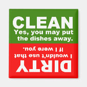 Clean Dirty Dishwasher magnet (Voorkant)