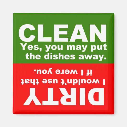Clean Dirty Dishwasher magnet (Voorkant)