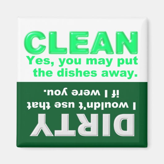Clean Dirty Dishwasher magnet (Voorkant)