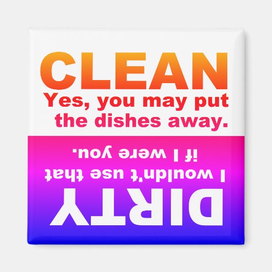 Clean Dirty Dishwasher magnet (Voorkant)