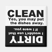 Clean Dirty Dishwasher magnet (Voorkant)
