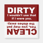 Clean Dirty Dishwasher magnet (Voorkant)